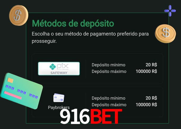 O cassino 916bet oferece uma grande variedade de métodos de pagamento